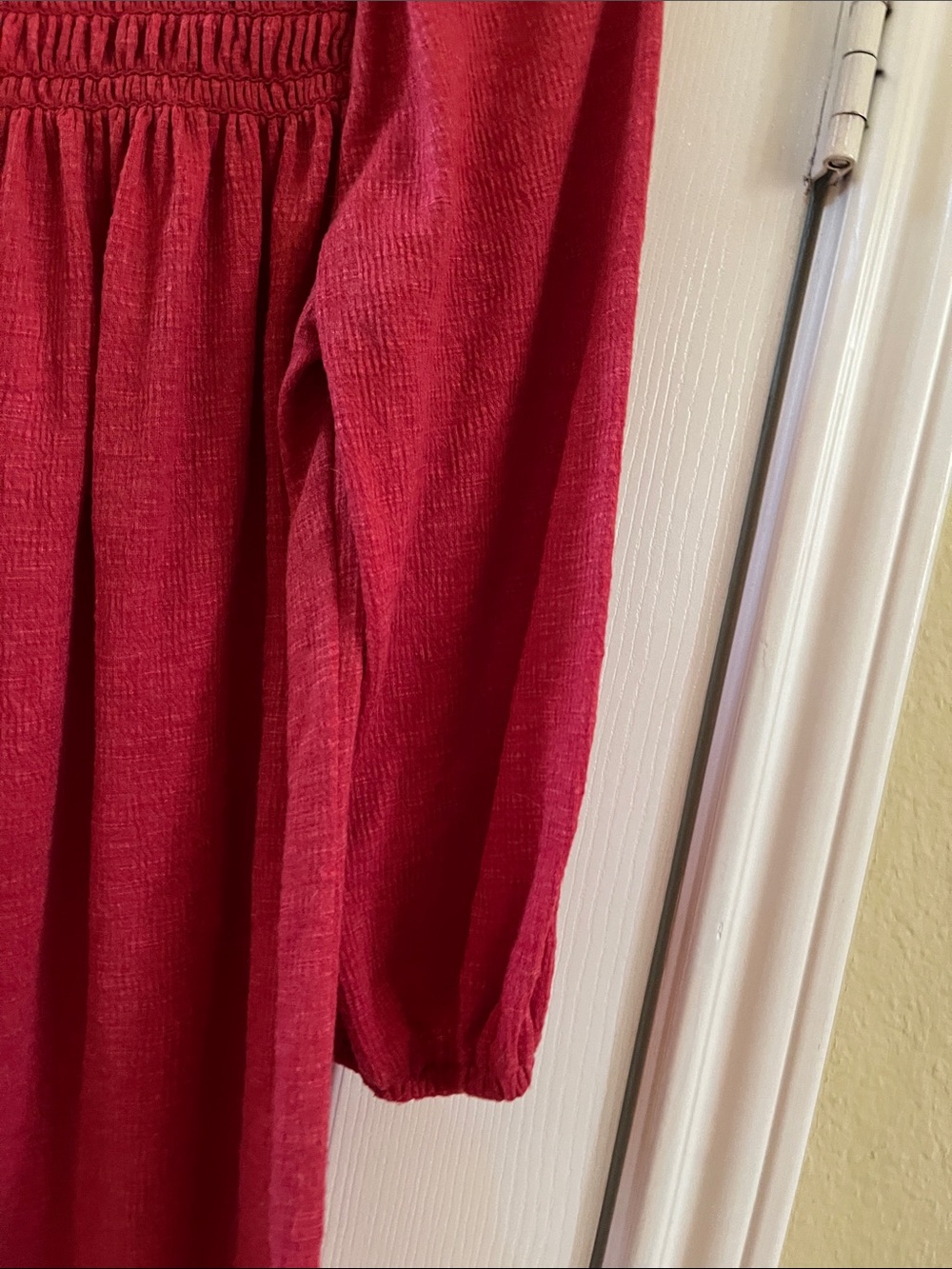 Max Studio Raspberry Smocked Yoke Peasant Top - Picture 12 of 13
